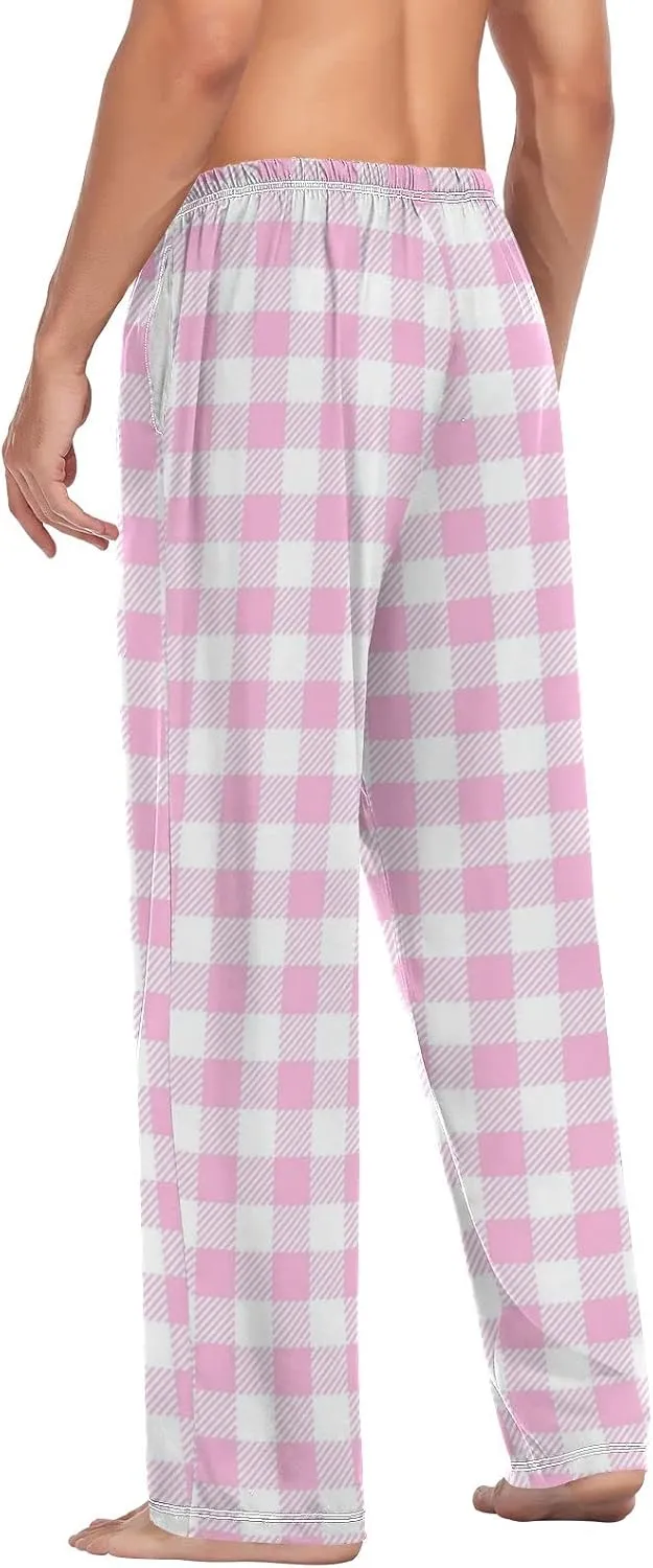 Red Checkered Gingham Tartan Men's Pajama Pants Sleepwear Lounge Pajama Bottoms