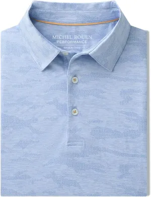 Rouen Polo Shirts for Men Moisture Wicking Quick Dry Lightweight Jacquard Performance Polo Shirts Casual Collared Golf Shirts