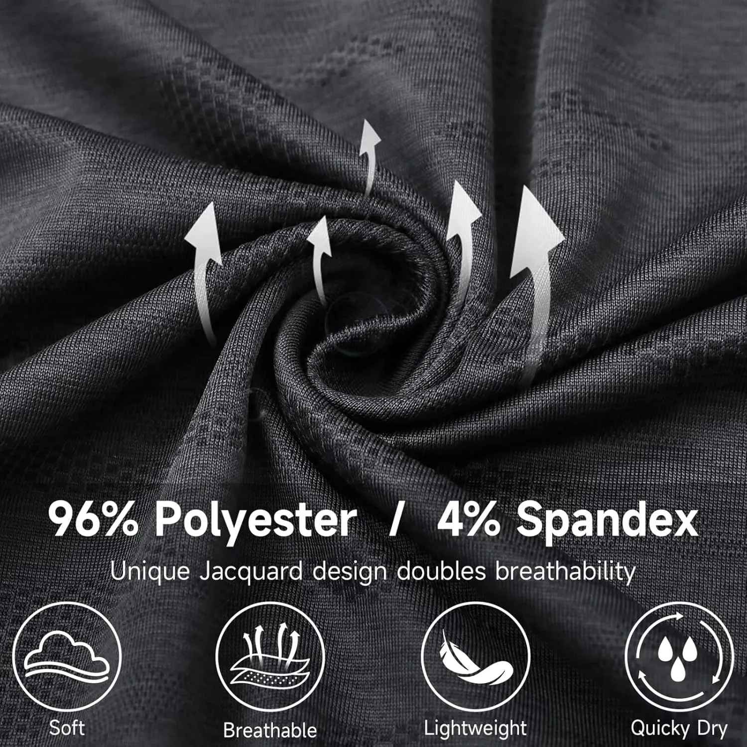 Rouen Polo Shirts for Men Moisture Wicking Quick Dry Lightweight Jacquard Performance Polo Shirts Casual Collared Golf Shirts