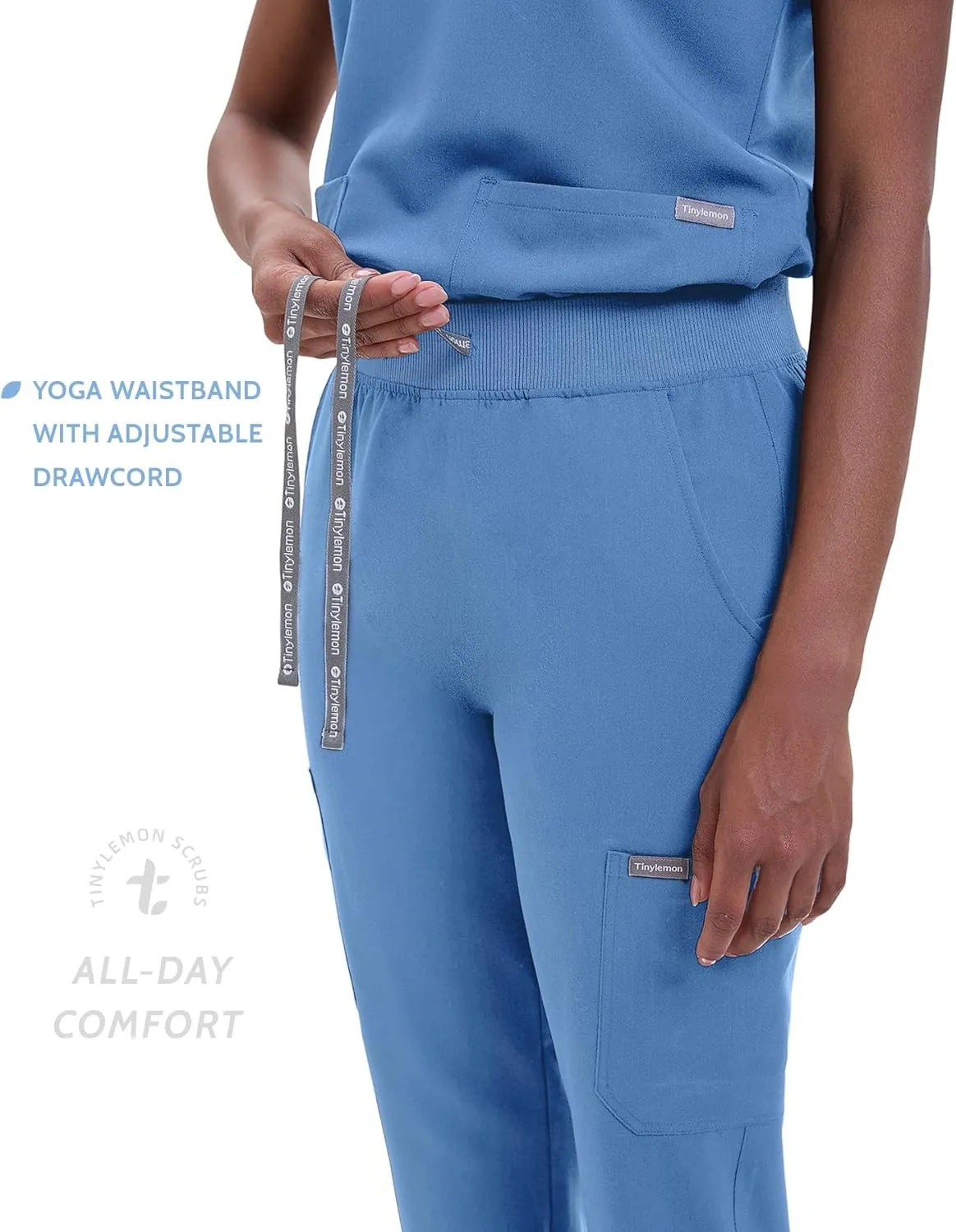Scrub Pants for Women - Slim Fit Soft Four Way Stretch Anti-Wrinkle Yoga Waistband Women Joggers 8 Pockets
