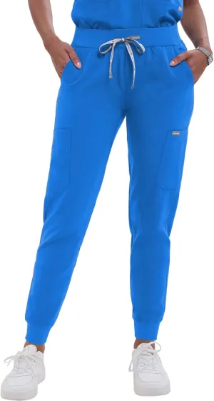 Scrub Pants for Women - Slim Fit Soft Four Way Stretch Anti-Wrinkle Yoga Waistband Women Joggers 8 Pockets