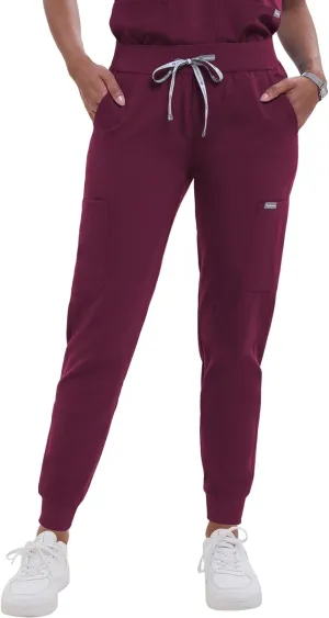 Scrub Pants for Women - Slim Fit Soft Four Way Stretch Anti-Wrinkle Yoga Waistband Women Joggers 8 Pockets