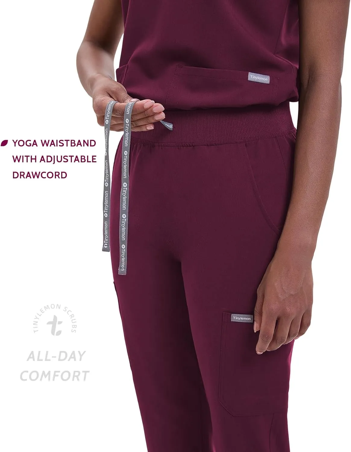 Scrub Pants for Women - Slim Fit Soft Four Way Stretch Anti-Wrinkle Yoga Waistband Women Joggers 8 Pockets