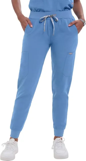 Scrub Pants for Women - Slim Fit Soft Four Way Stretch Anti-Wrinkle Yoga Waistband Women Joggers 8 Pockets