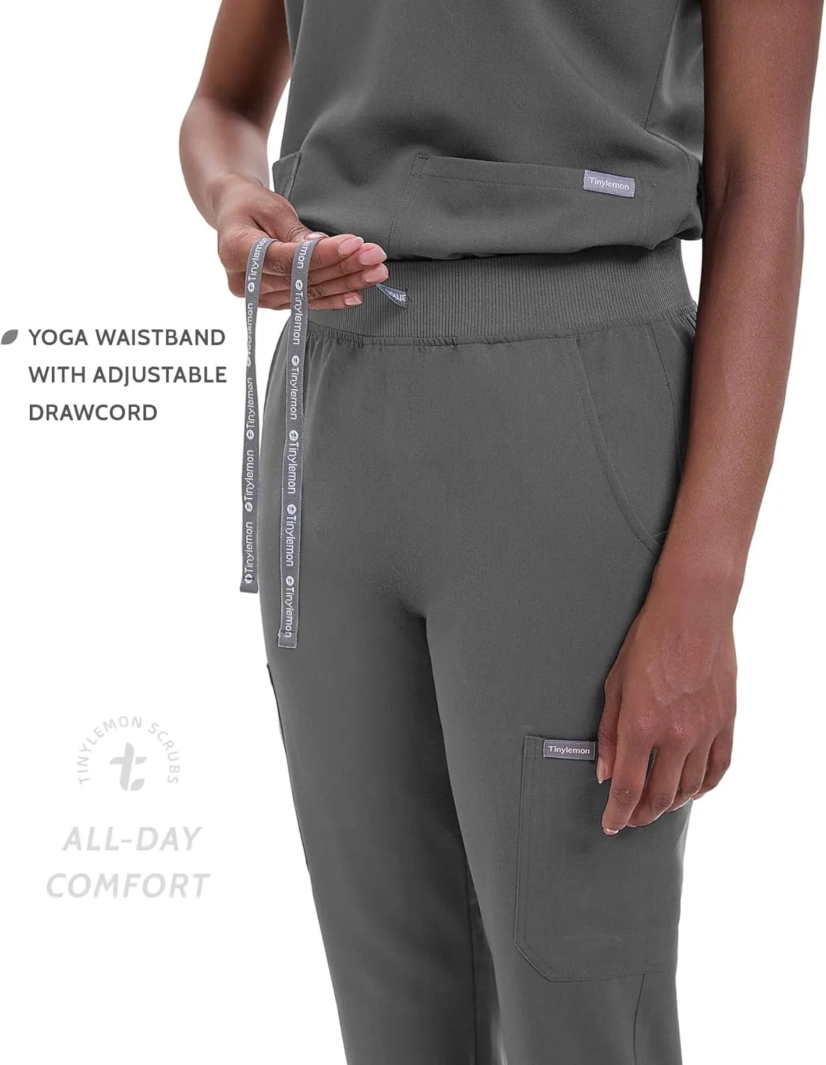 Scrub Pants for Women - Slim Fit Soft Four Way Stretch Anti-Wrinkle Yoga Waistband Women Joggers 8 Pockets
