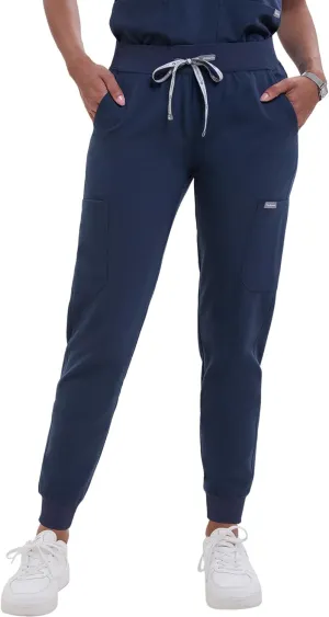 Scrub Pants for Women - Slim Fit Soft Four Way Stretch Anti-Wrinkle Yoga Waistband Women Joggers 8 Pockets