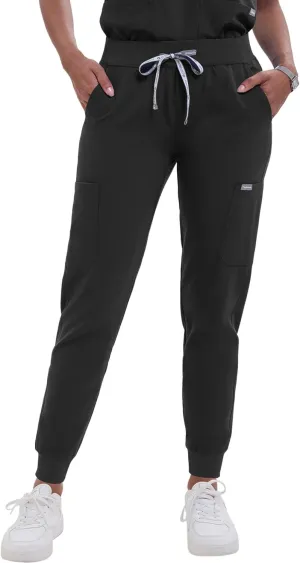 Scrub Pants for Women - Slim Fit Soft Four Way Stretch Anti-Wrinkle Yoga Waistband Women Joggers 8 Pockets