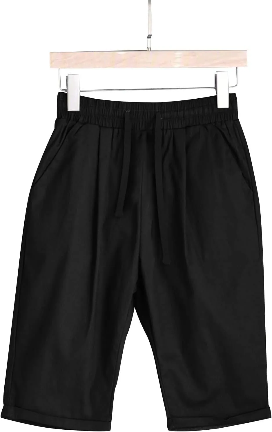 sdbrld Bermuda Shorts for Women,Womens Bermuda Shorts Trendy Summer Drawstring Shorts High Waisted Cotton Athletic Shorts