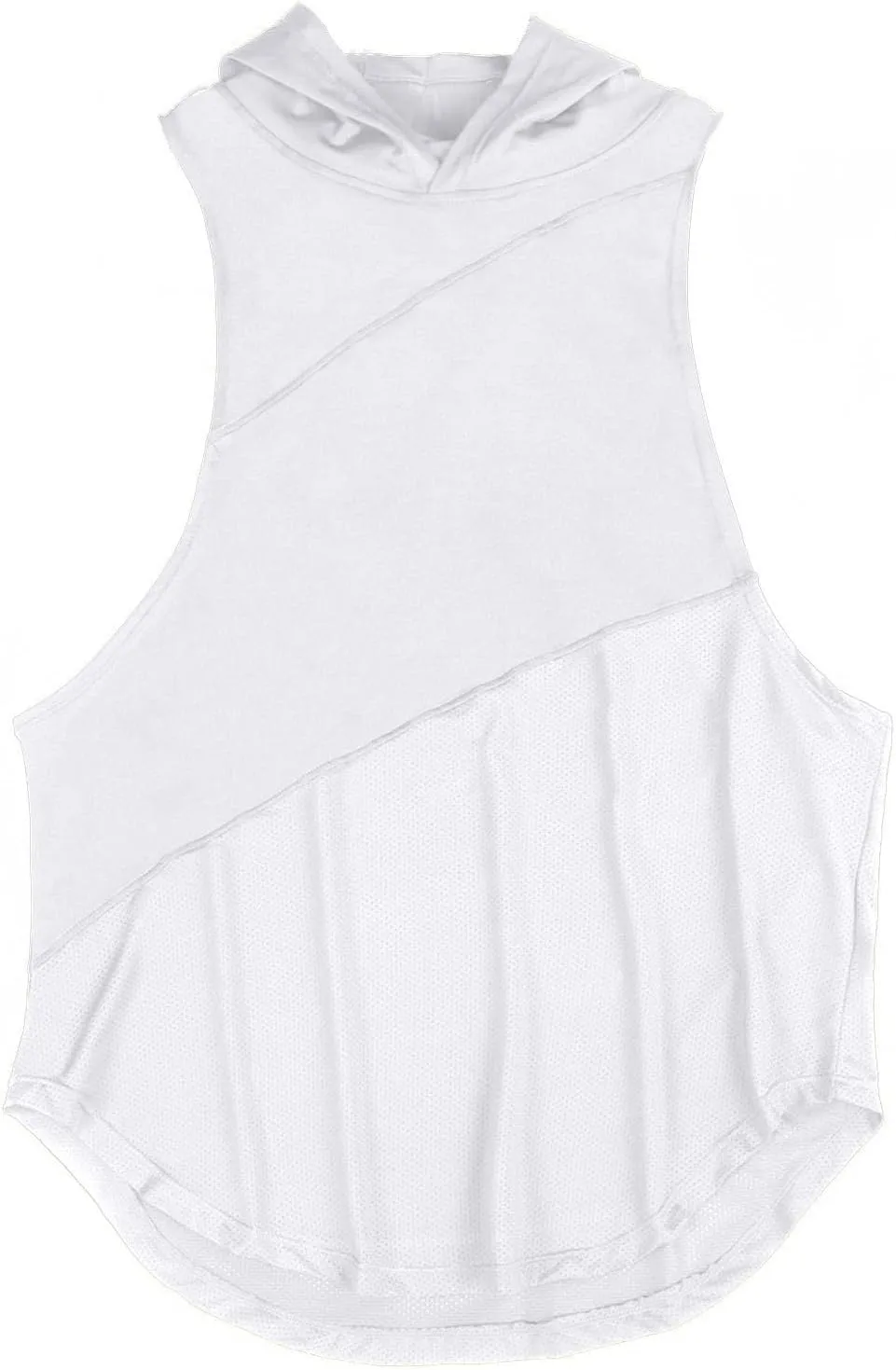 Sleeveless Hoodies for Men Quick Dry Tank Tops Summer Jogging Muscle Shirts Fitness Athletic Tees Workout Gym T-Shirt