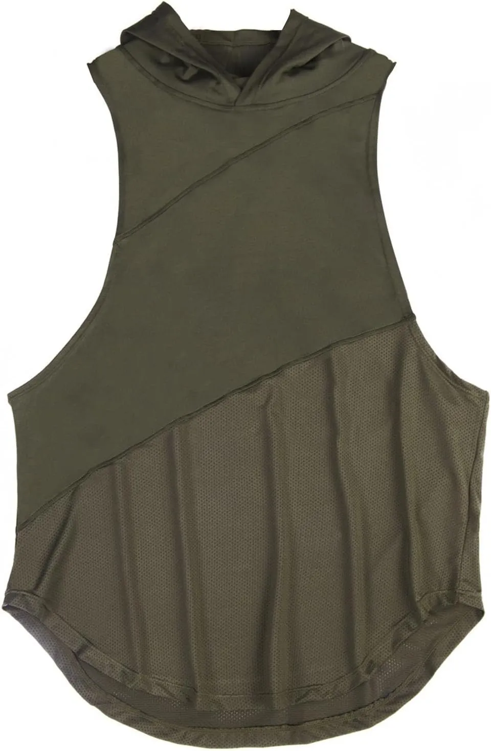 Sleeveless Hoodies for Men Quick Dry Tank Tops Summer Jogging Muscle Shirts Fitness Athletic Tees Workout Gym T-Shirt