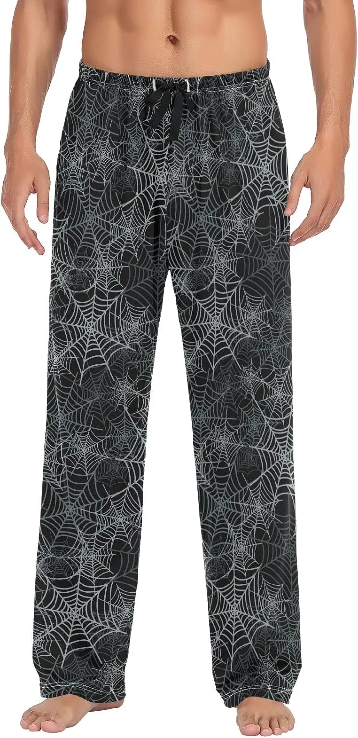 Spider Web Pattern Halloween Men's Pajama Pants Sleepwear Lounge Pajama Bottoms