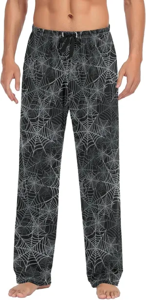 Spider Web Pattern Halloween Men's Pajama Pants Sleepwear Lounge Pajama Bottoms