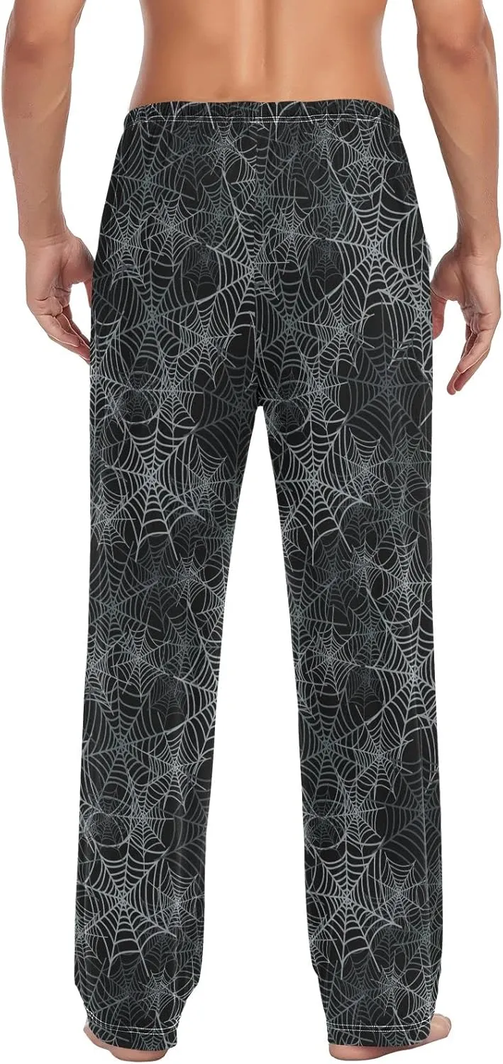 Spider Web Pattern Halloween Men's Pajama Pants Sleepwear Lounge Pajama Bottoms