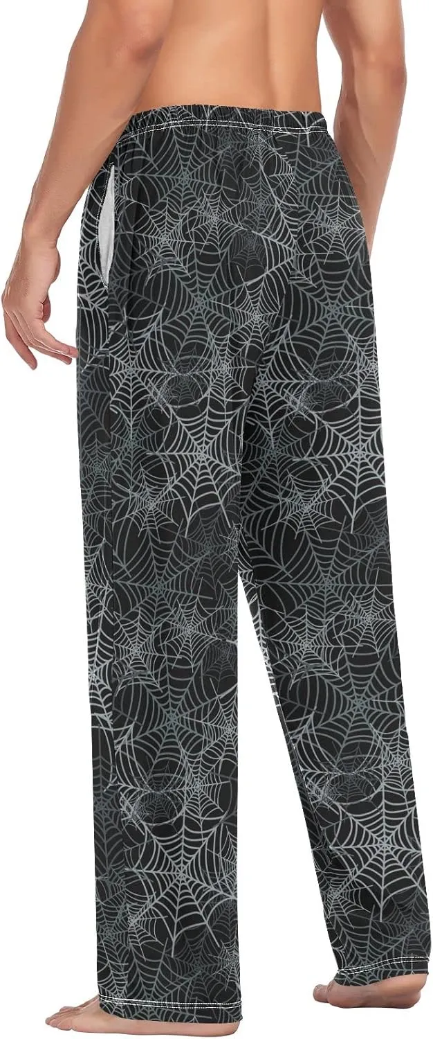 Spider Web Pattern Halloween Men's Pajama Pants Sleepwear Lounge Pajama Bottoms