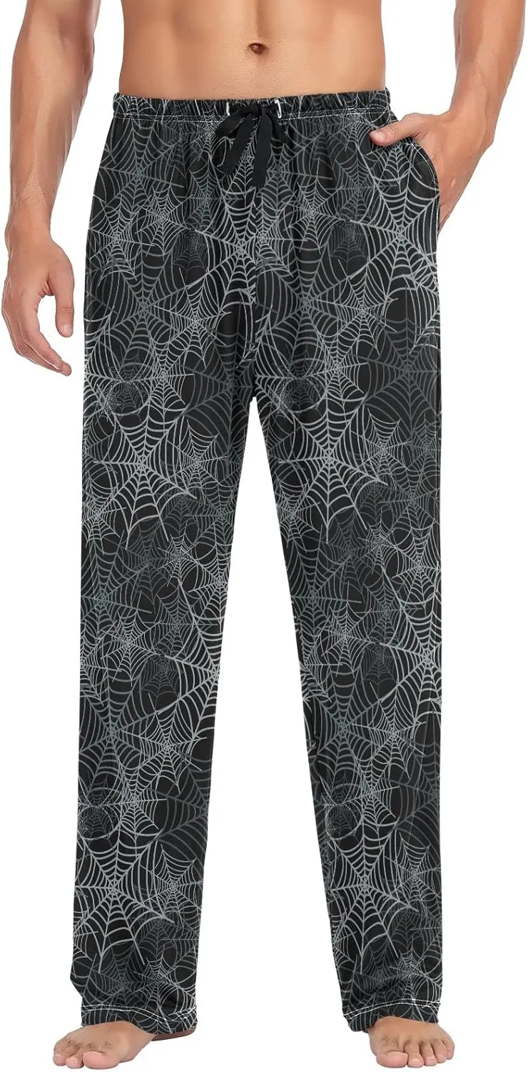 Spider Web Pattern Halloween Men's Pajama Pants Sleepwear Lounge Pajama Bottoms