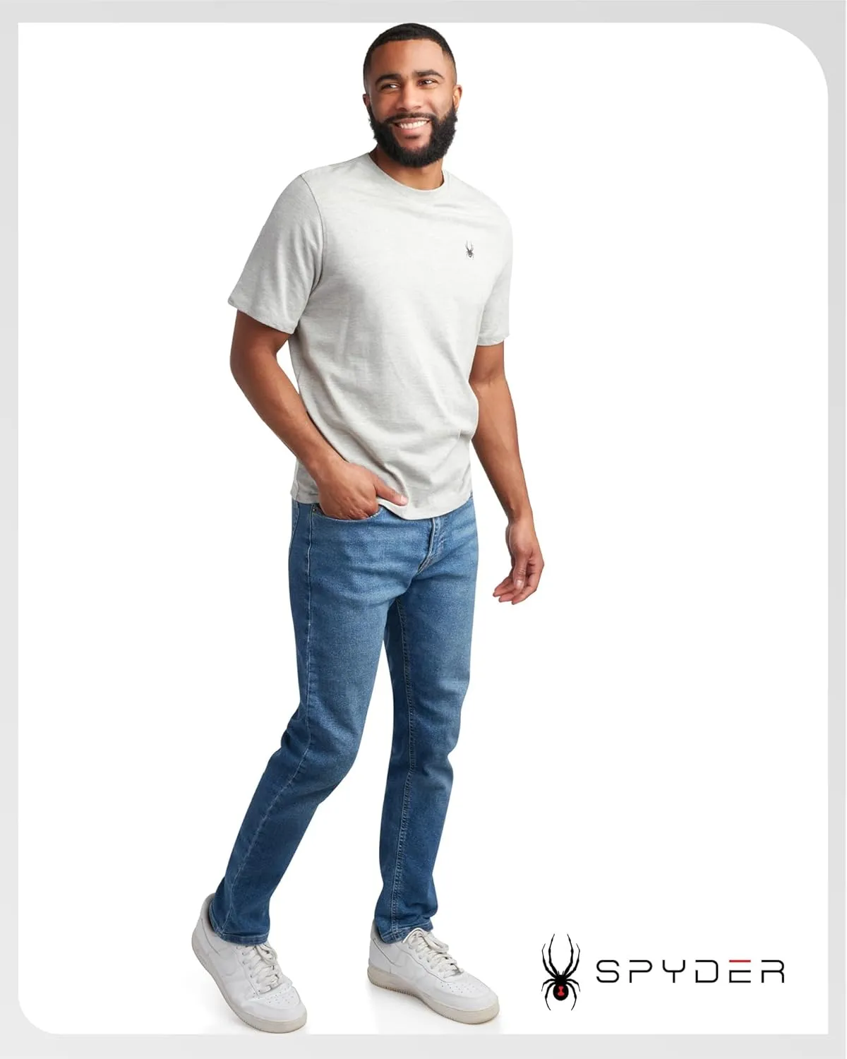 Spyder Mens T-Shirts - Soft Cotton Blend Jersey Crewneck Short Sleeve Shirts for Men, Casual Shirts for Workout & Daily Wear