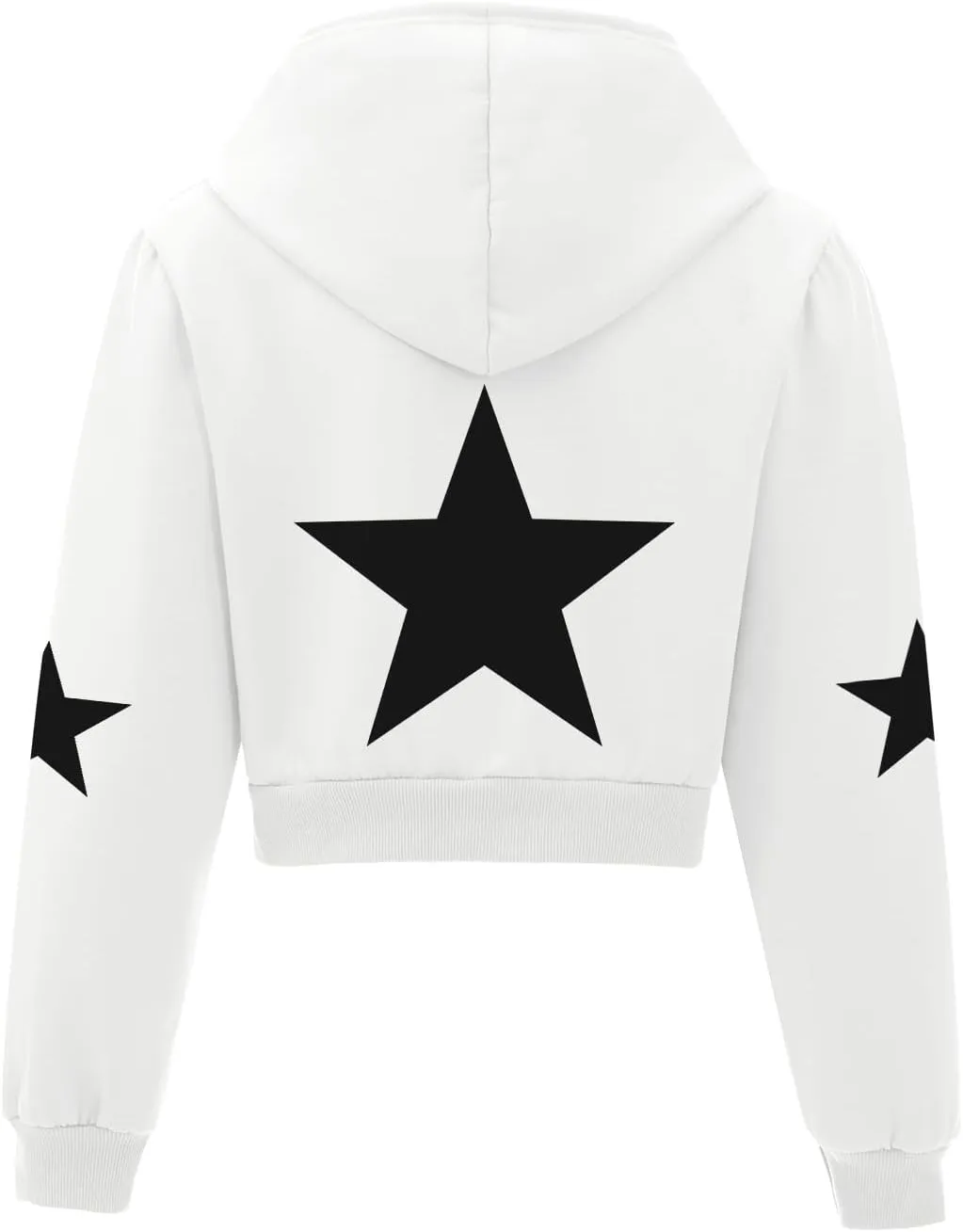 Star Cropped Y2K Zip Up Hoodies For Women Cute Stars Printed Cropped Sweatshirts Aesthetic Graphic Cotton Crop Tops