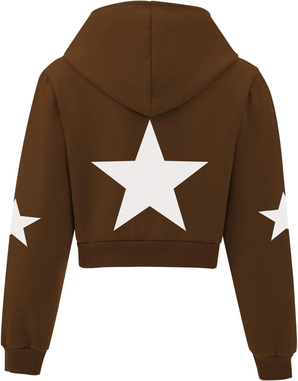 Star Cropped Y2K Zip Up Hoodies For Women Cute Stars Printed Cropped Sweatshirts Aesthetic Graphic Cotton Crop Tops