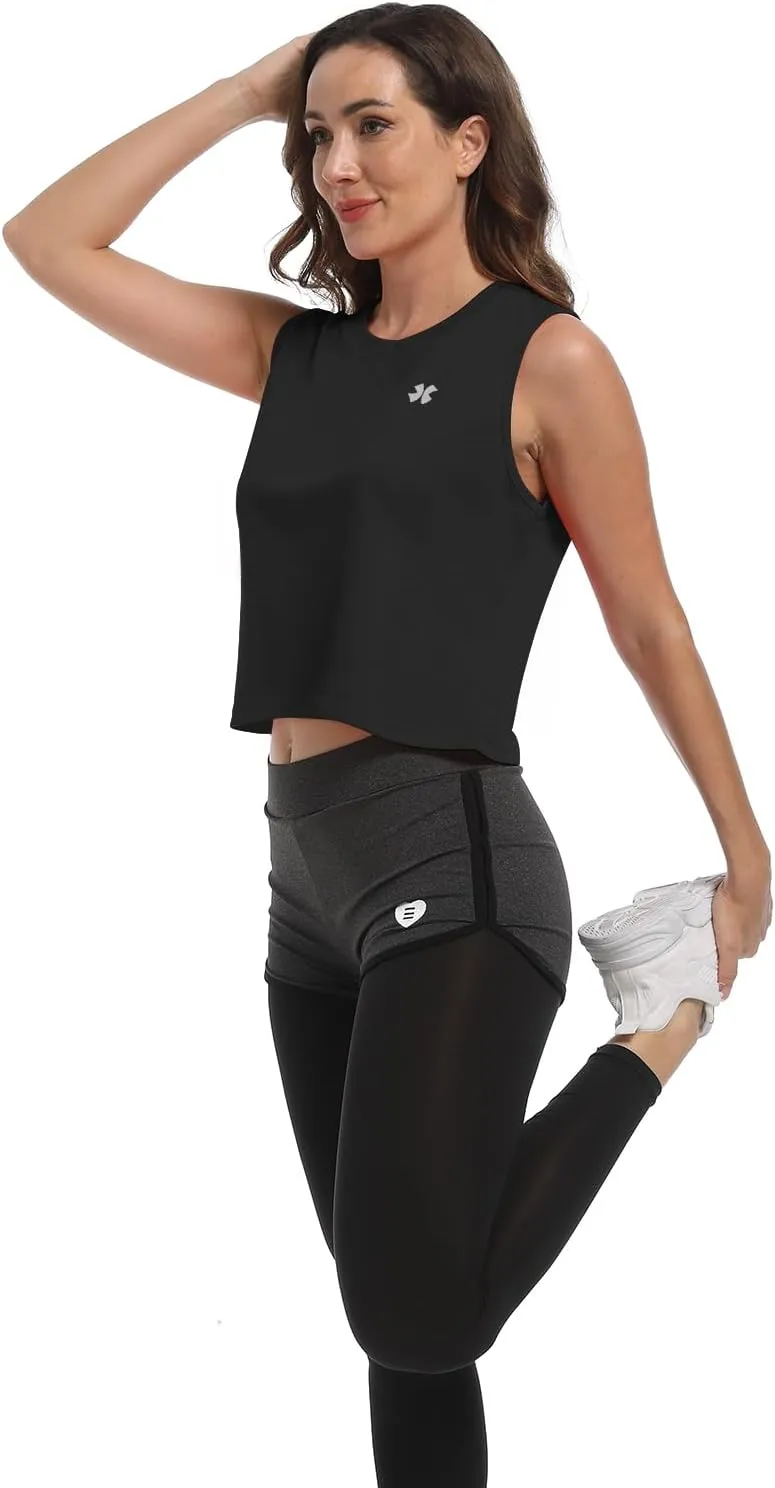 Summer Athletic Sleeveless Tanks Top for Woman Quick Dry UV Protection Running Gym Breathable Sport Shirt Tops