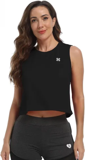 Summer Athletic Sleeveless Tanks Top for Woman Quick Dry UV Protection Running Gym Breathable Sport Shirt Tops
