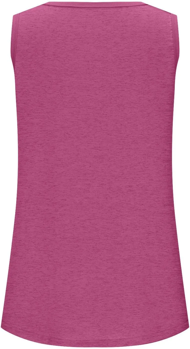 Summer Tank Top for Women Sleeveless Cotton Tee Shirts Loose Crew Neck Casual Shirt Oversized Workout Tank Top 2025