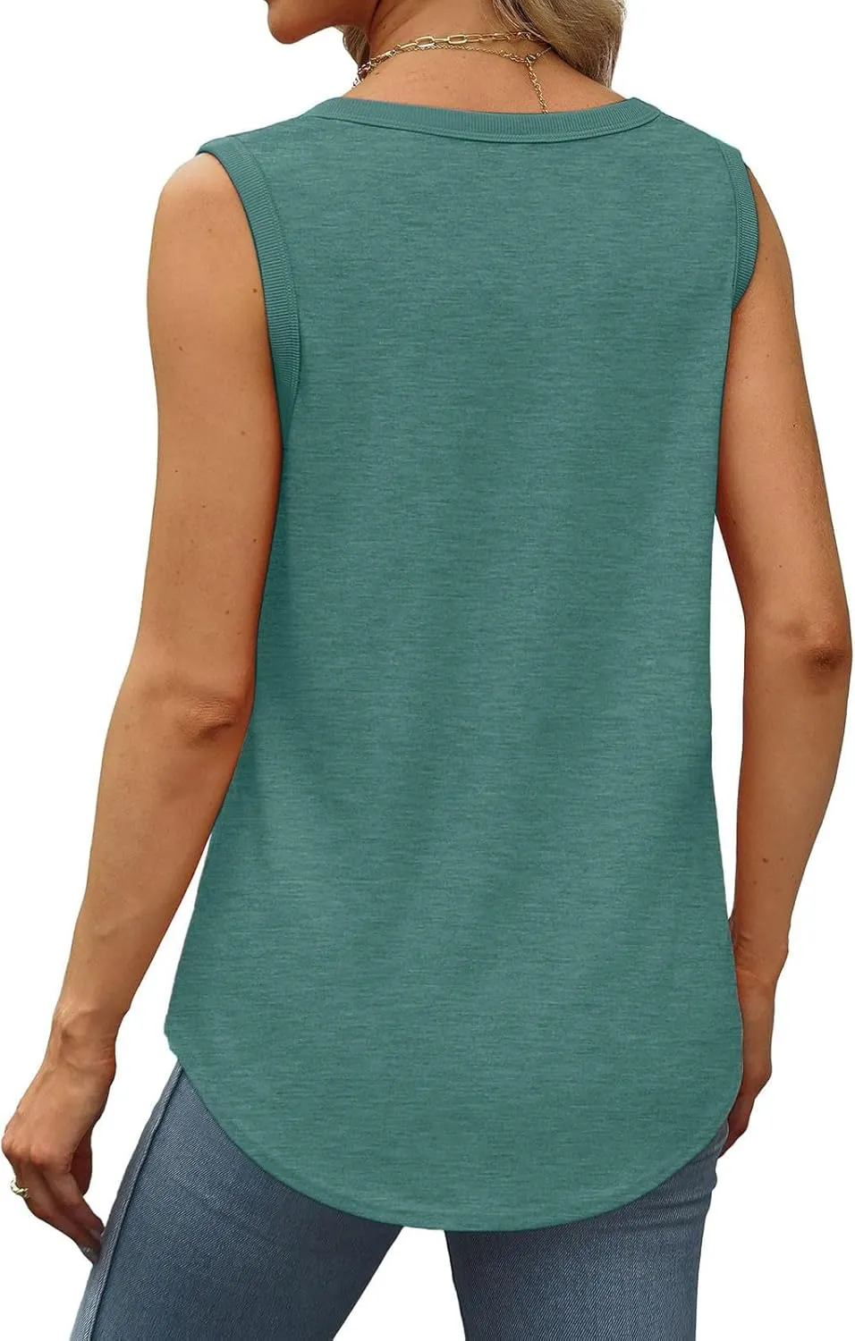 Summer Tank Top for Women Sleeveless Cotton Tee Shirts Loose Crew Neck Casual Shirt Oversized Workout Tank Top 2025