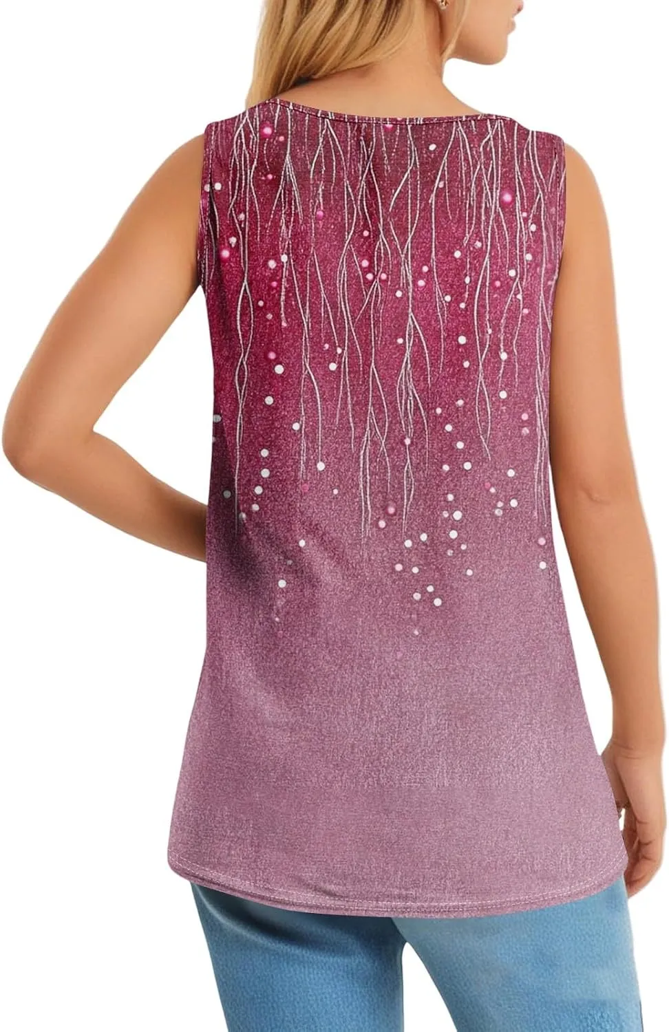 Summer Tank Tops for Women Sleeveless Pleated V Neck Loose Fit Tunic Blouses Shirts Fashion Tee 2025,Woemens Fashion