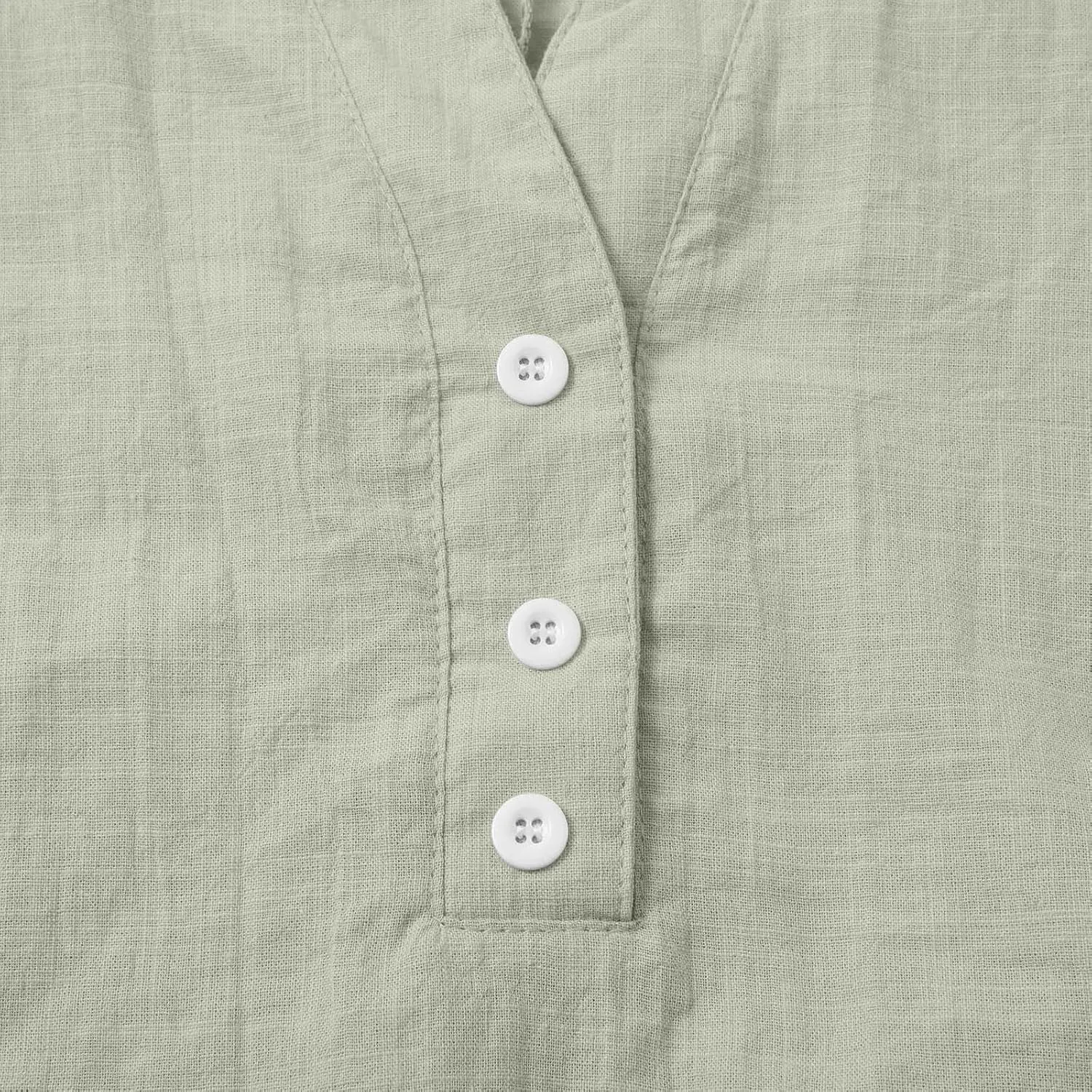 Summer Tops for Women 2025 Trendy Vacation 3/4 Sleeve Henley Shirts Cotton Linen Button V Neck T Shirt Casual Tees