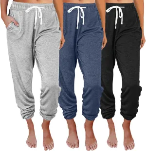 SUNBS 3 Packs Womens Sweatpants Baggy Comfy Lounge Pants Yoga Joggers Workout Pajamas Clothes Casual Fall Fashion 2025