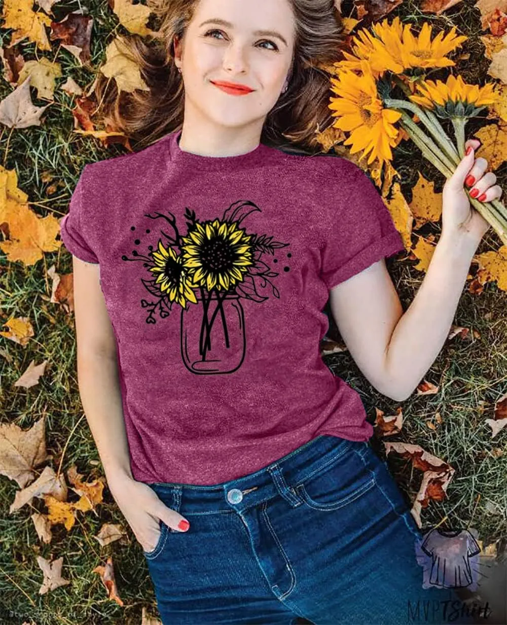 Sunflower Tank Top for Women Sleeveless Summer Tops Cute Flower Graphic Tops