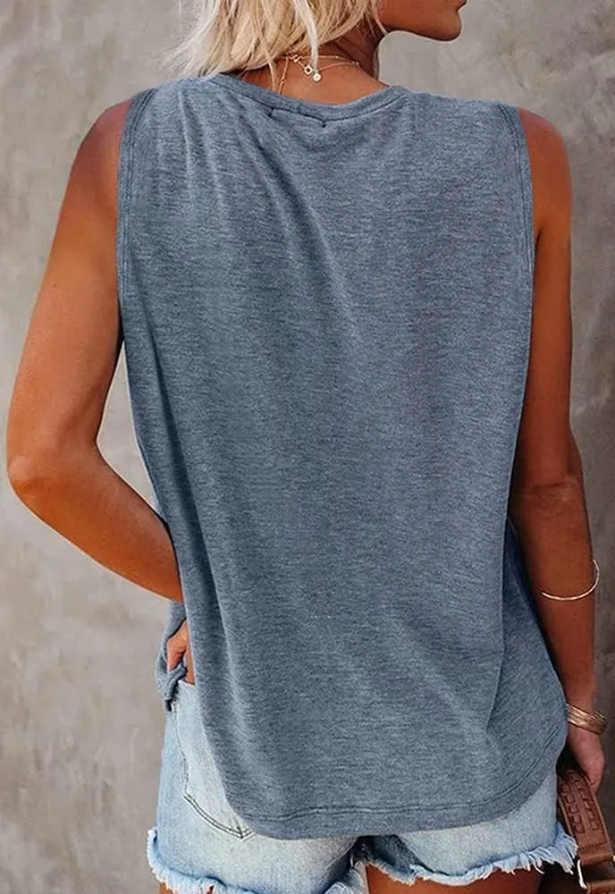Sunflower Tank Top for Women Sleeveless Summer Tops Cute Flower Graphic Tops