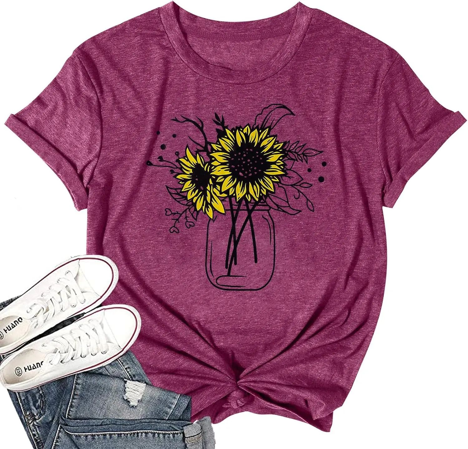 Sunflower Tank Top for Women Sleeveless Summer Tops Cute Flower Graphic Tops