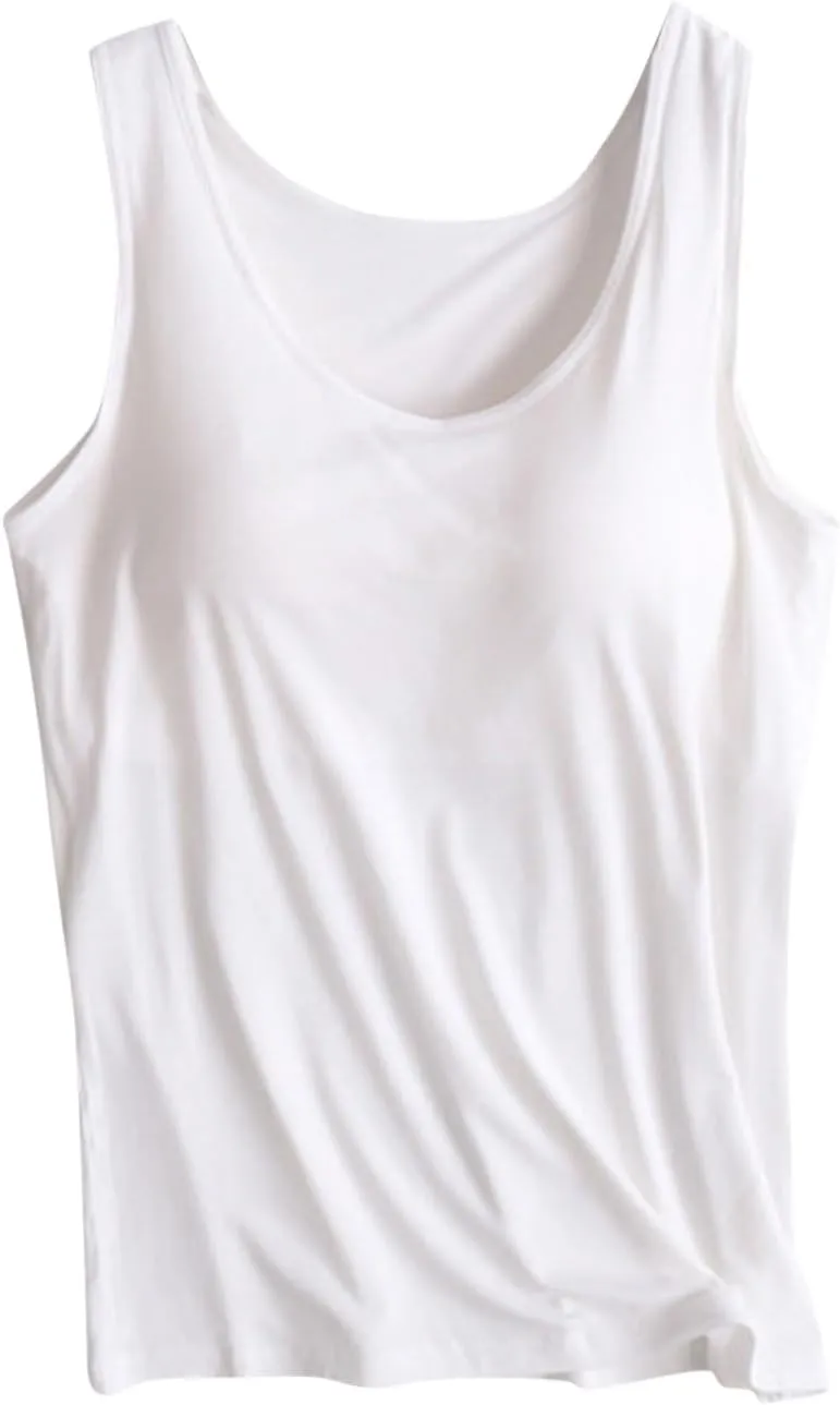 Tank Top for Women Plus Size with Built in Bras Loose Fitting Workout Gym Shirts Sleeveless Summer Going Out Top