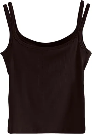 Tank Top for Women Summer Square Neck Tank Tops Workout Solid Color Camisole Sleeveless Clothes 2025