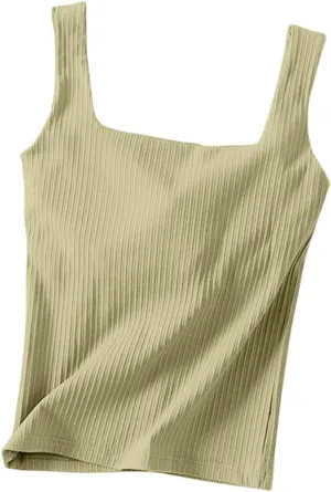 Tank Top for Women Summer Square Neck Tank Tops Workout Solid Color Camisole Sleeveless Clothes 2025