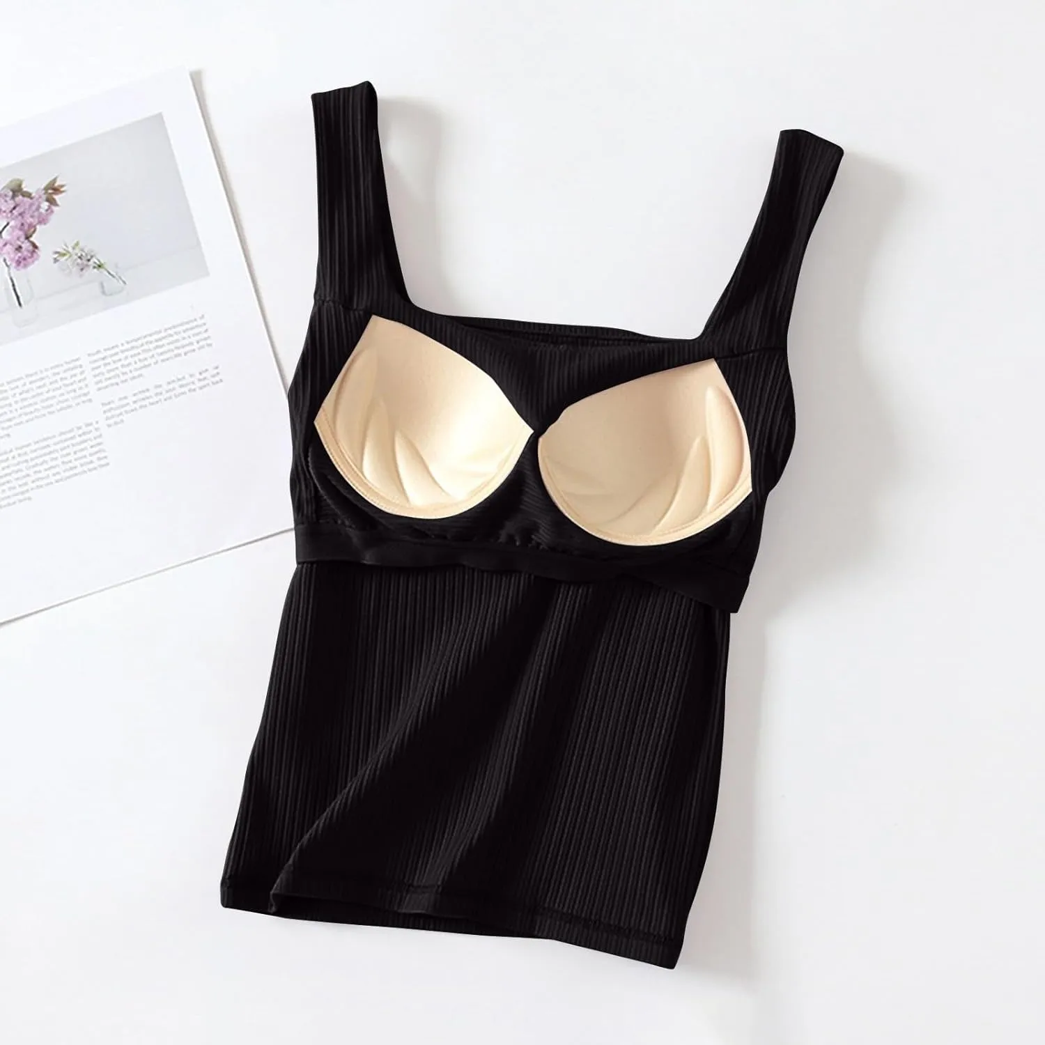 Tank Top for Women Summer Square Neck Tank Tops Workout Solid Color Camisole Sleeveless Clothes 2025