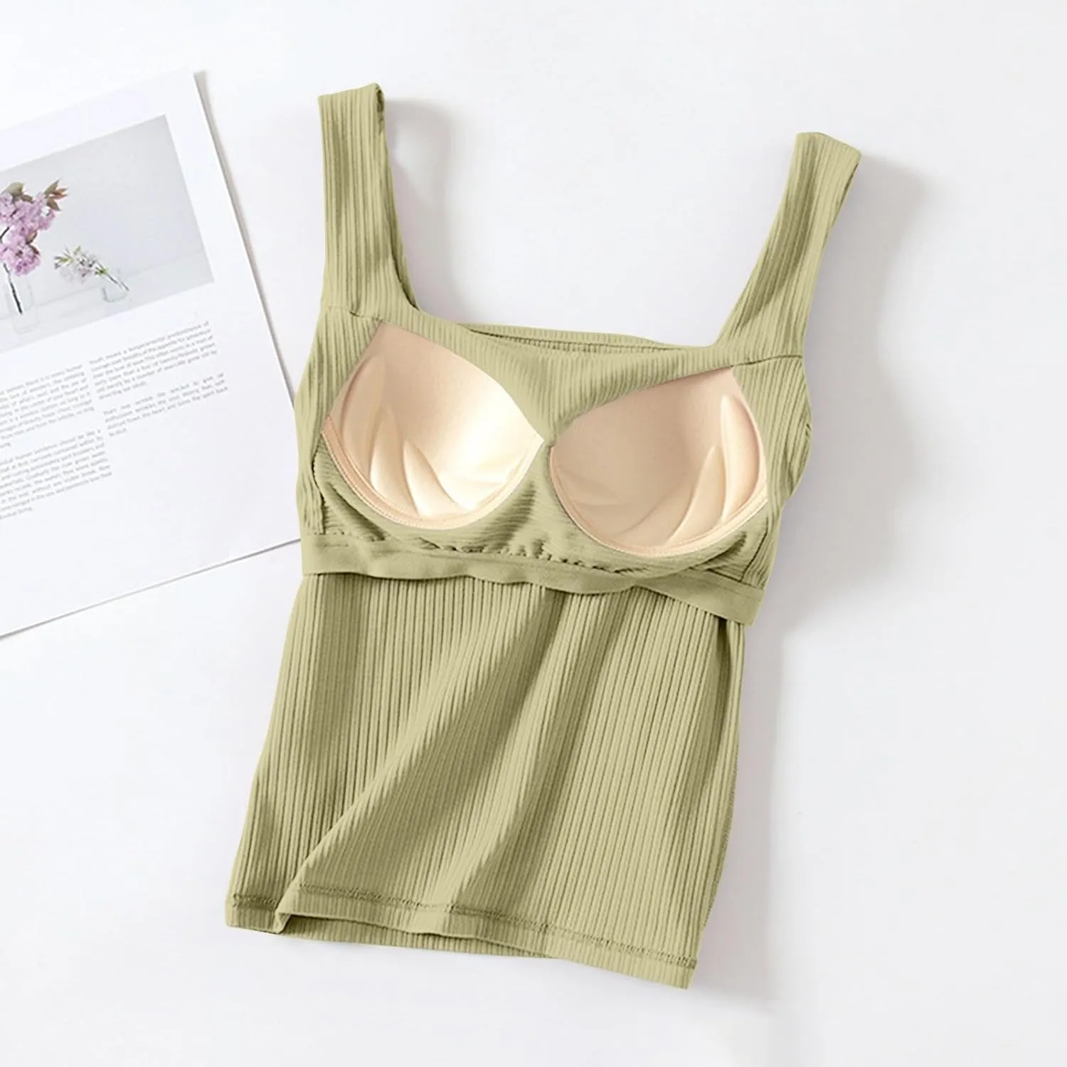 Tank Top for Women Summer Square Neck Tank Tops Workout Solid Color Camisole Sleeveless Clothes 2025