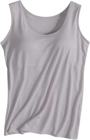 Tank Top for Women with Built in Bra Summer Sleeveless Spaghetti Strap Basic Padded Tanks Workout Yoga Camisole Tops