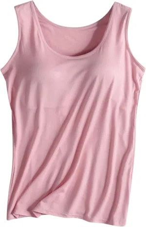 Tank Top with Built in Bra for Women Plus Size Wide Strap Crewneck Workout Yoga Athletic Casual Camisole Outfits 2025