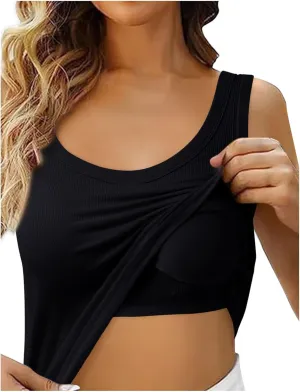 Tank with Built in Bra for Women Seamless Low Back Sleeveless Quick Dry Sports Yoga Camisoles for Women Tank Top Shirts