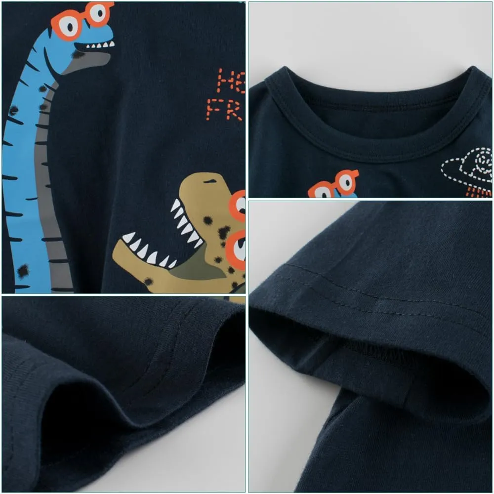 Toddler Boys Shirts Short-Sleeve Boys' Tops, Tees & Shirts Cotton Boys T Shirts Graphic Tees for 2-7 Years
