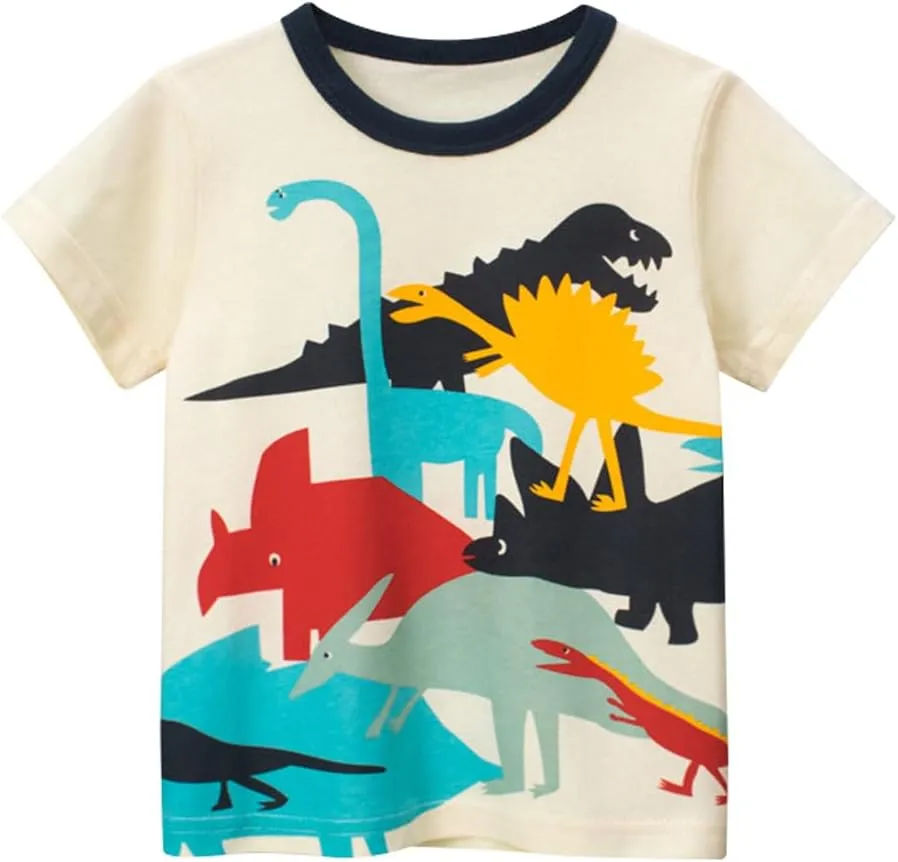Toddler Boys Shirts Short-Sleeve Boys' Tops, Tees & Shirts Cotton Boys T Shirts Graphic Tees for 2-7 Years