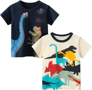 Toddler Boys Shirts Short-Sleeve Boys' Tops, Tees & Shirts Cotton Boys T Shirts Graphic Tees for 2-7 Years