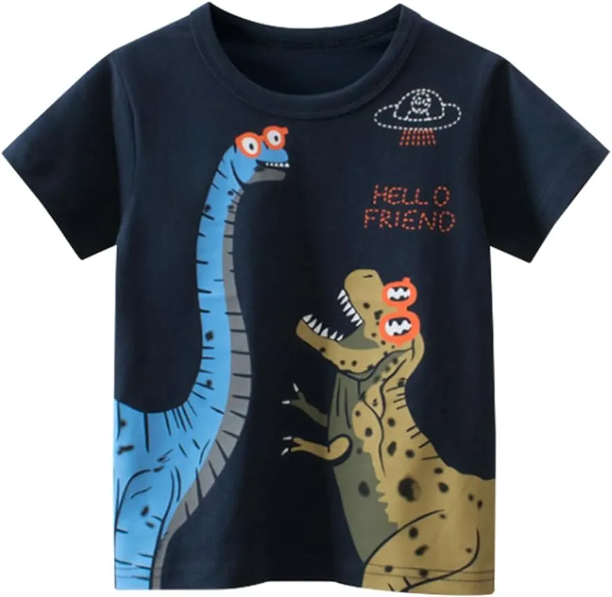 Toddler Boys Shirts Short-Sleeve Boys' Tops, Tees & Shirts Cotton Boys T Shirts Graphic Tees for 2-7 Years
