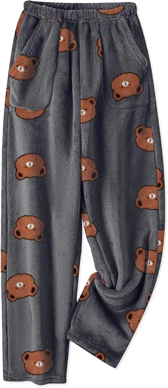 Umeyda Boys Pajama Pants with Pockets Fuzzy Flannel Sleepwear Pajama Bottoms