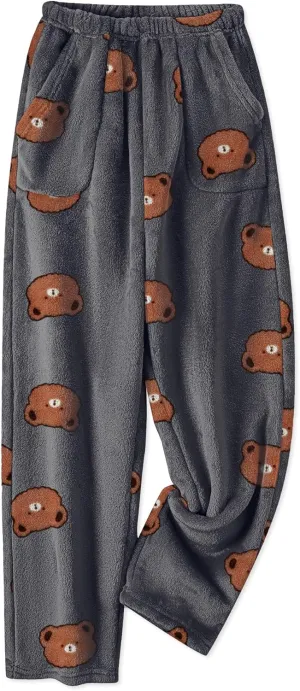 Umeyda Boys Pajama Pants with Pockets Fuzzy Flannel Sleepwear Pajama Bottoms