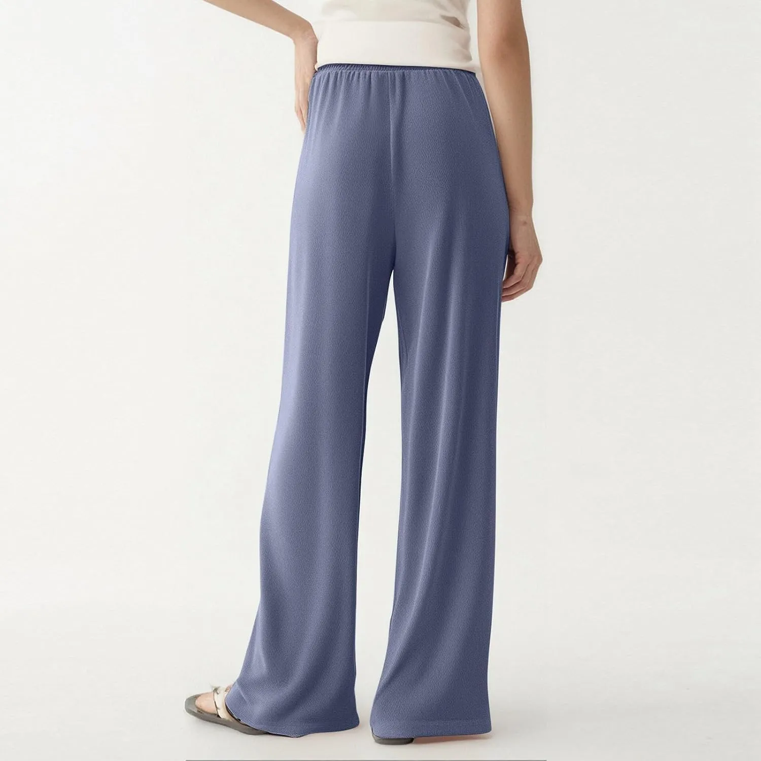 Wide Leg Lounge Pants Women High Waisted Pants Loose Straight Leg Pants Pull on Track Pants Drawstring Casual Pants