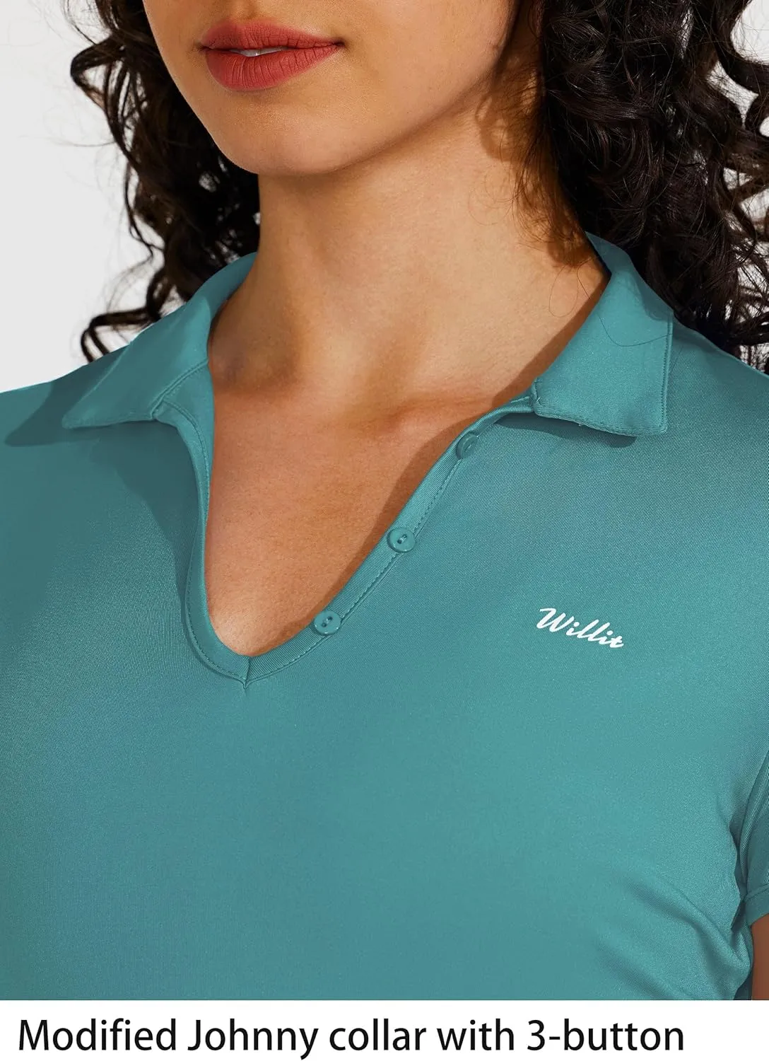 Willit Women's Tennis Shirts Quick Dry Golf Polo Shirts Short Sleeve Active Workout Shirts UPF 50  Running Tops