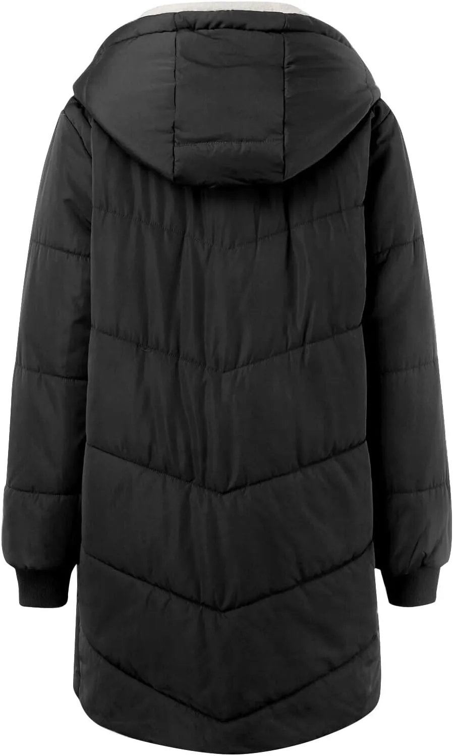 Winter Warm Coats for Women Warm Down Jacket Sherpa Fleece Lined Long Hooded Puffer Jacket Winter Fashion Clothes