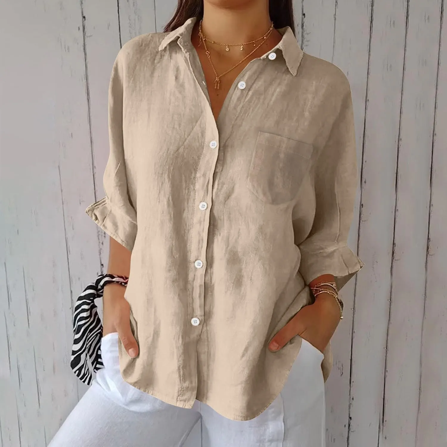Women Cotton Linen Summer Tops 2025 Loose Fitting Button Down Tunic Blouses Trendy Shirts Tunic Dressy Casual Clothes